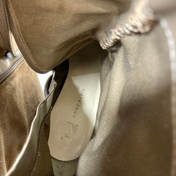 Brown suede mid calf boots, Anne Klein womens 7.5 brown hi heel platform bootie - Picture 10 of 14